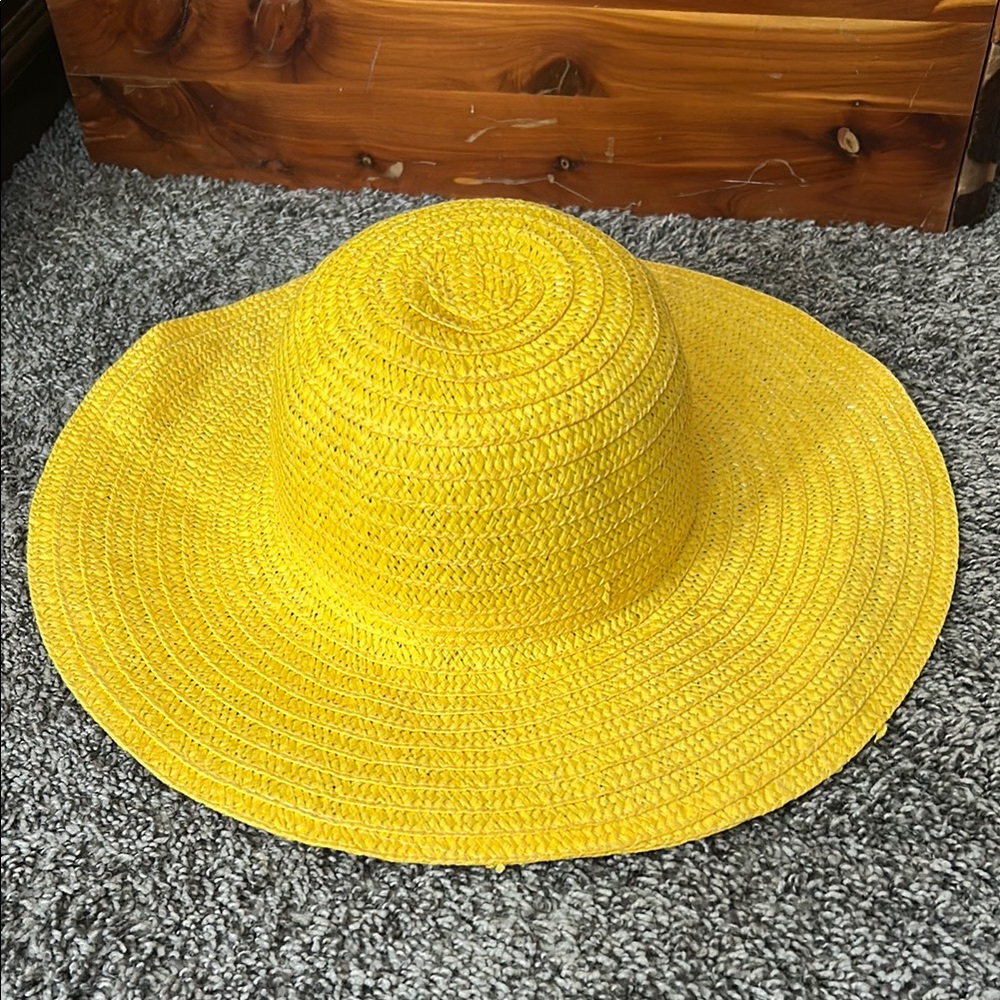 Bright Yellow Wide Brim Sun Hat